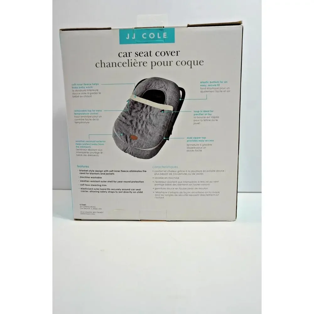 JJ Cole Baby Infant Car Seat Cover Grey Gray Unisex Boy Girl New In Box